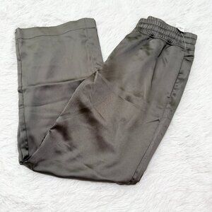 Women Old Navy Shiny Satin High Rise Wide Leg Pants in Olive Green Size Small